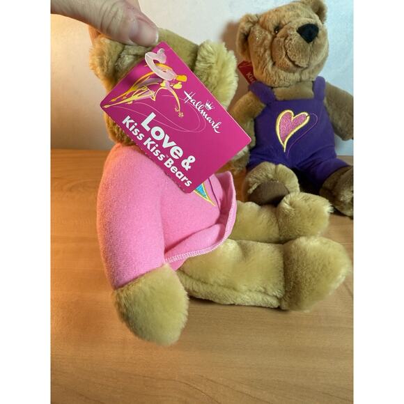 Retired Hallmark Plush Love Kiss Bears Boy/Girl w/ Original Tags Magnetic Noses - Picture 3 of 8